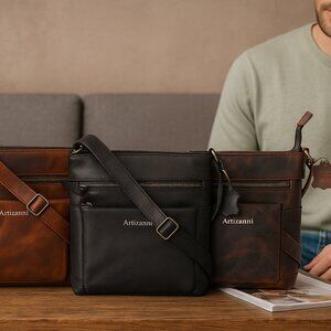 Artizanni Premium Crossbody Leather Messenger BOXING DAY DEALS